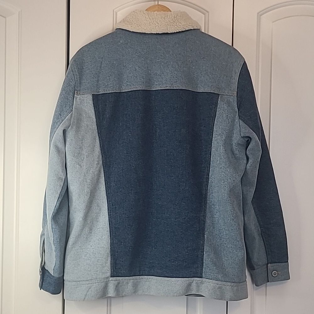 Hollister Patchwork Sherpa Lined Denim Jean Jacke… - image 8